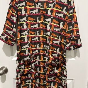 Colorful Cat Print Dress